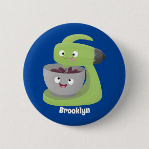 Niedlicher Kuchenmischer Cartoon Button