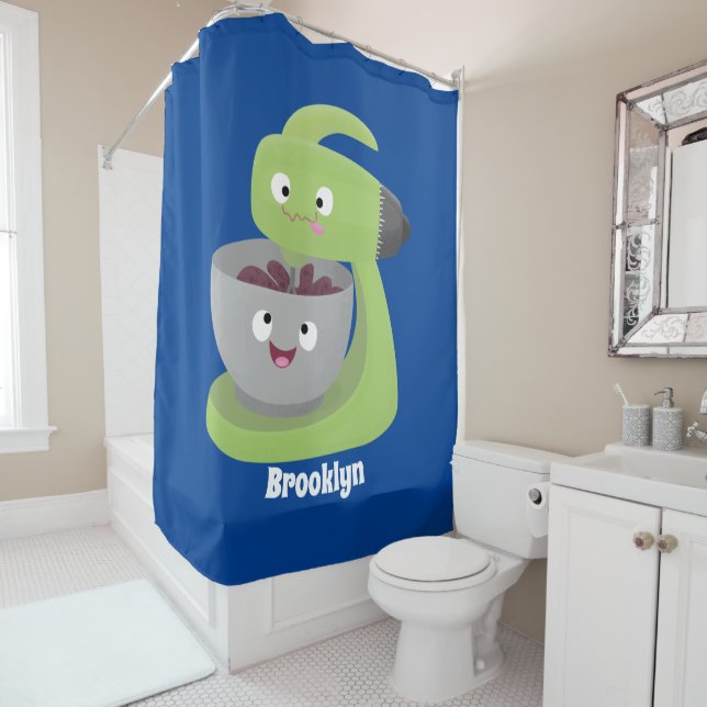 Niedlicher Kuchenmischer Cartoon Duschvorhang (Beispiel)