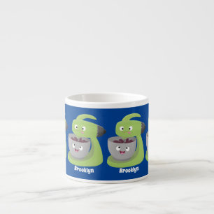 Niedlicher Kuchenmischer Cartoon Espressotasse