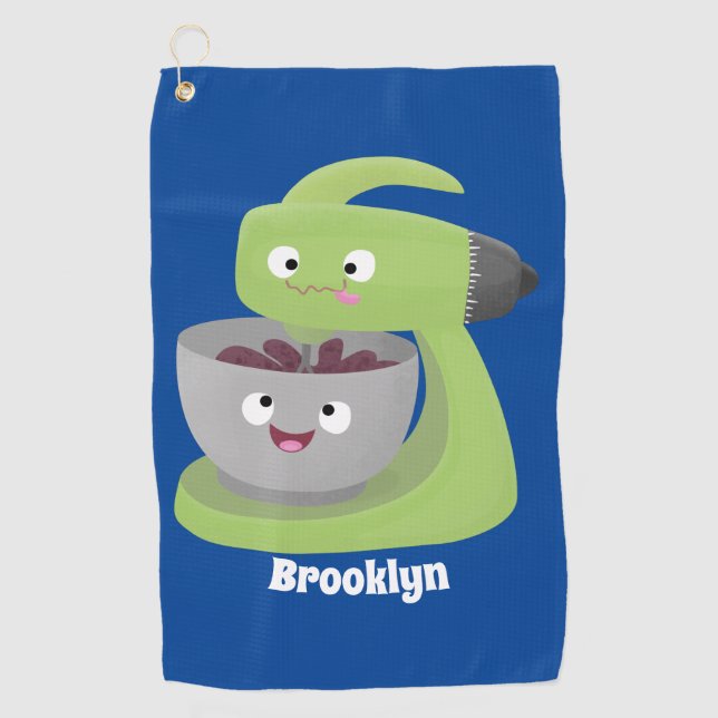 Niedlicher Kuchenmischer Cartoon Golfhandtuch (Vorderseite)