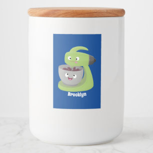 Niedlicher Kuchenmischer Cartoon Lebensmitteletikett