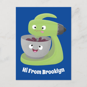 Niedlicher Kuchenmischer Cartoon Postkarte