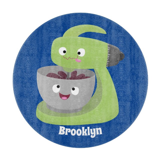 Niedlicher Kuchenmischer Cartoon Schneidebrett (Vorderseite)