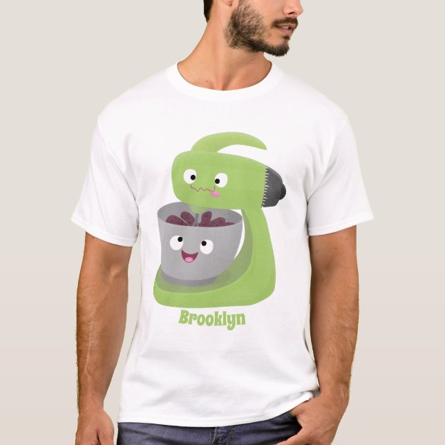 Niedlicher Kuchenmischer Cartoon T-Shirt (Vorderseite)