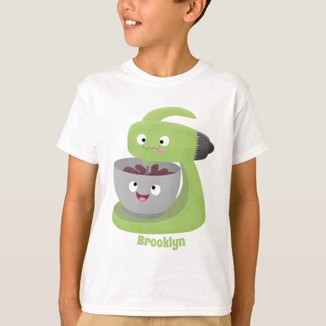 Niedlicher Kuchenmischer Cartoon T-Shirt (Vorderseite)