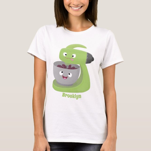 Niedlicher Kuchenmischer Cartoon T-Shirt (Vorderseite)