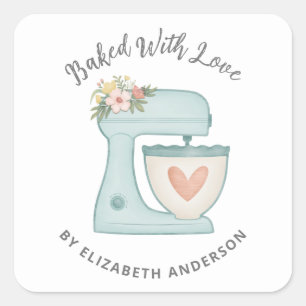 Niedlicher Kuchenmischer gebacken mit Aufkleber au