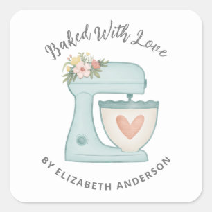 Niedlicher Kuchenmischer gebacken mit Aufkleber au