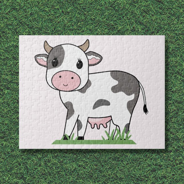 Niedlicher Kuh-Cartoon-Puzzle Puzzle (Cute Cow Cartoon Puzzle)