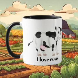 Niedlicher Kuhliebhaber Name hinzufügen Tasse