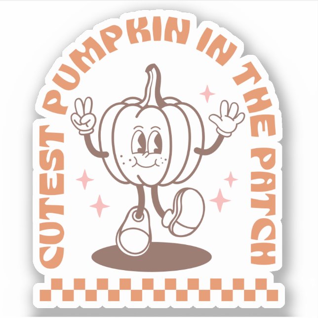 Niedlicher Kürbis | Fall | Maßgeschneiderte Aussch Aufkleber (Vorderseite)