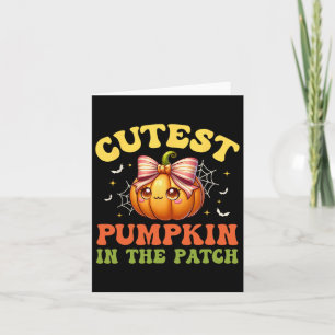 Niedlicher Kürbis im PatchHalloween-Herbst Danke Karte