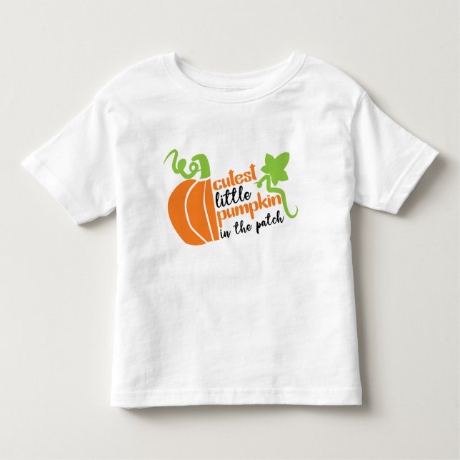 Niedlicher Kürbis im Patchherbst Kleinkind T-shirt (Vorderseite)