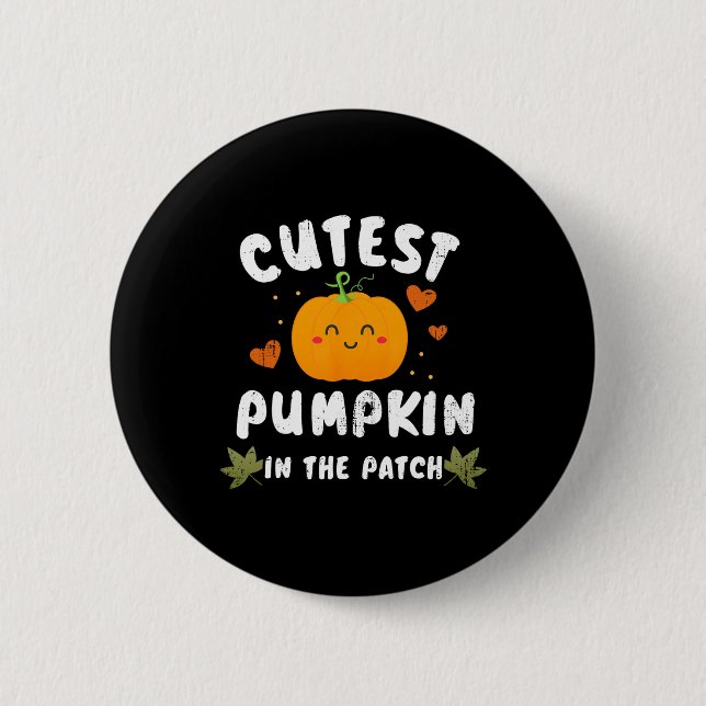 Niedlicher Kürbis in das PatchHalloween-Herbstkost Button (Vorderseite)
