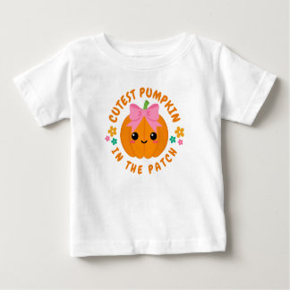 'Niedlicher Kürbis in den Patch' Halloween Baby T-shirt