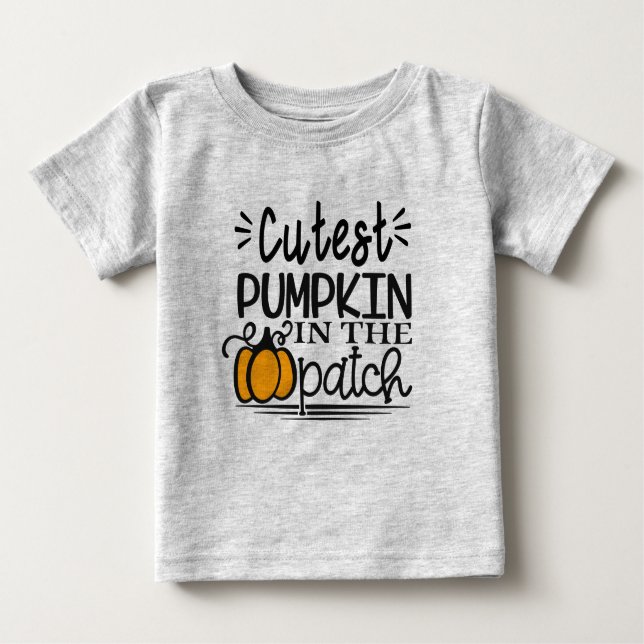 niedlicher Kürbis in Patchhalloween Kostüme für Ki Baby T-shirt (Vorderseite)