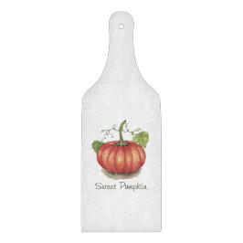 Niedlicher Kürbis mit Weinbergen in Wasserfarbe Schneidebrett