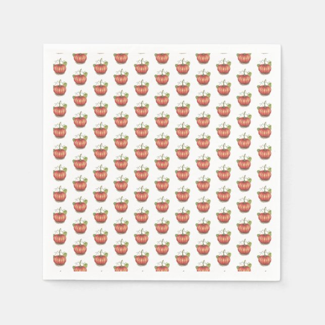 Niedlicher Kürbis mit Weinbergen in Wasserfarbe Serviette (Vorderseite)