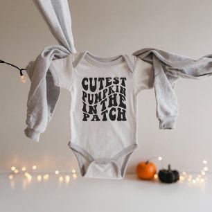 Niedlicher Kürbisanzug im Patch Baby Bodysuit Strampler