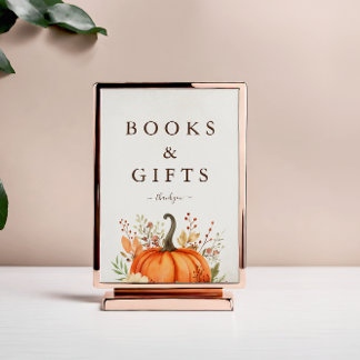 Niedlicher Kürbisfall Herbstdusche Sockelschild