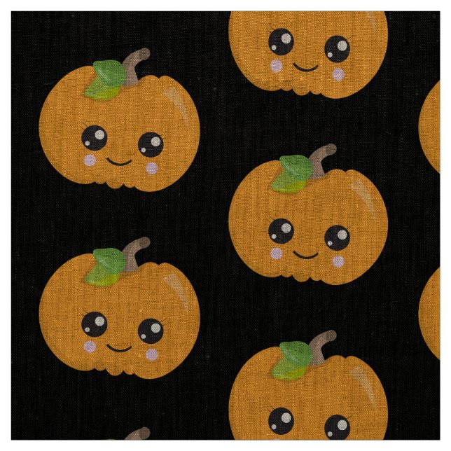 Niedlicher Kürbisgefecht Halloween Schwarz Stoff (Muster)