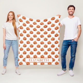 Niedlicher KürbisHalloween Custom Fleecedecke