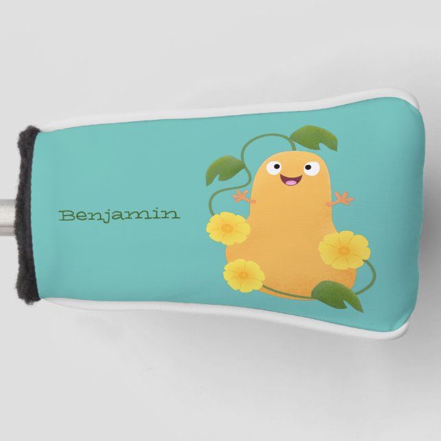 Niedlicher Kürbiskürbis Cartoon Golf Headcover (Vorderseite)