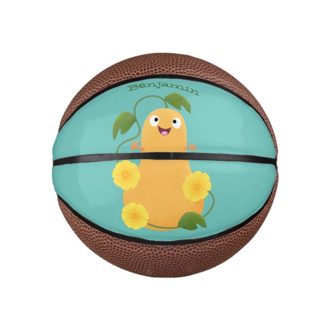 Niedlicher Kürbiskürbis Cartoon Mini Basketball (Vorderseite)
