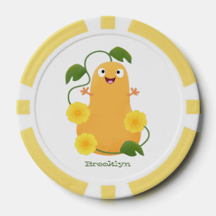 Niedlicher Kürbiskürbis Cartoon Pokerchips
