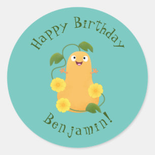 Niedlicher Kürbiskürbis Cartoon Runder Aufkleber