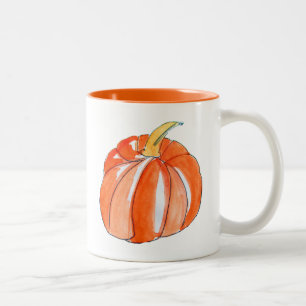 Niedlicher Kürbispflanzenherbst Zweifarbige Tasse