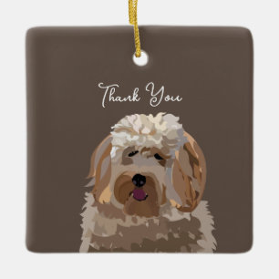 Niedlicher Labradoodle Hund Personalisiert Keramikornament