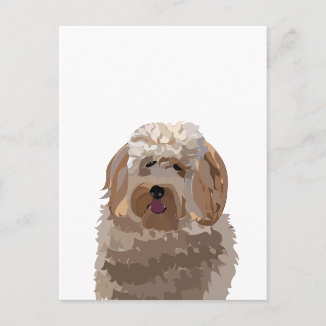 Niedlicher Labradoodle-Hund Postkarte (Vorderseite)
