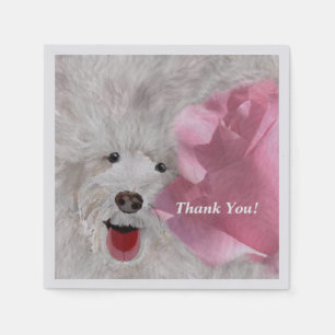 Niedlicher Labradoodle & Rose Spaß Serviette