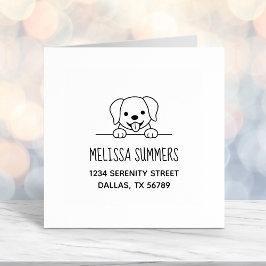 Niedlicher Labrador Dog Peeking oben Adresse Permastempel