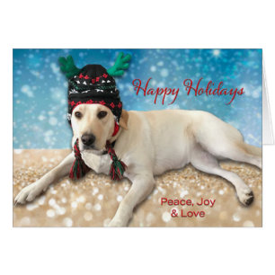 Niedlicher Labrador Hund Happy Holidays wünscht
