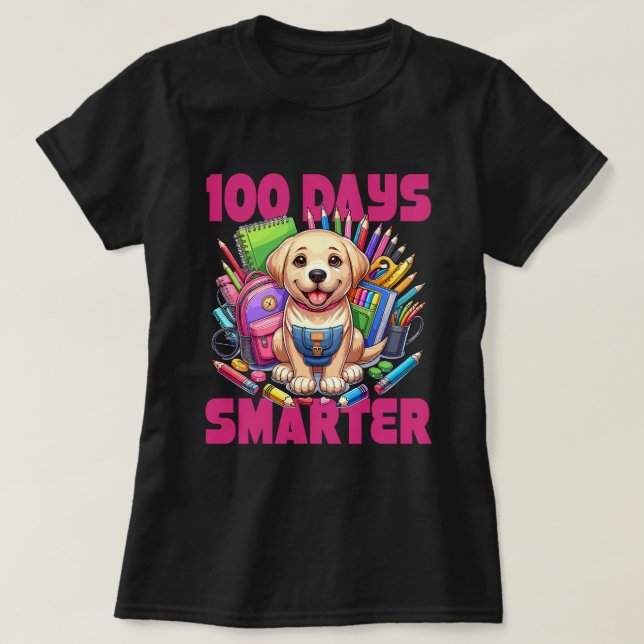 Niedlicher Labrador Retriever100. Schultag 100 T-Shirt (Design vorne)