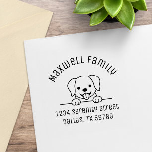Niedlicher Labrador Retriever Dog Family Arkadadre Gummistempel