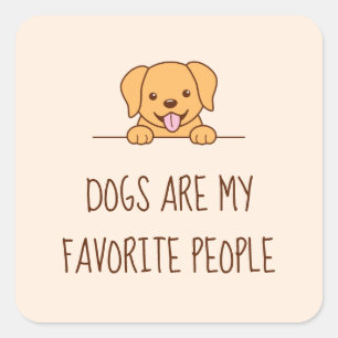 Niedlicher Labrador Retriever Dog Peeking oben Zit Quadratischer Aufkleber