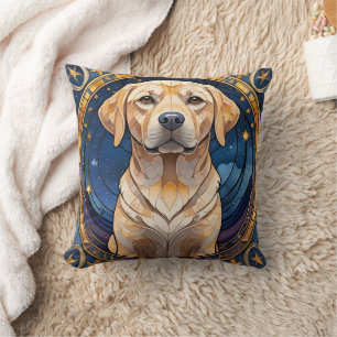 Niedlicher Labrador Retriever gestanzter Glass Nig Kissen