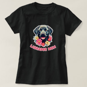 Niedlicher Labrador Retriever Labrador Mama Blumen T-Shirt