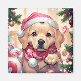 Niedlicher Labrador Retriever mit pastellfarbenem  Magnet