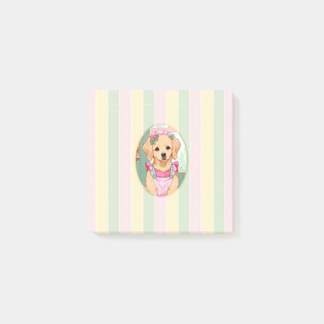 Niedlicher Labrador Retriever Pastell Lines Cotatt Post-it Klebezettel (Vorderseite)