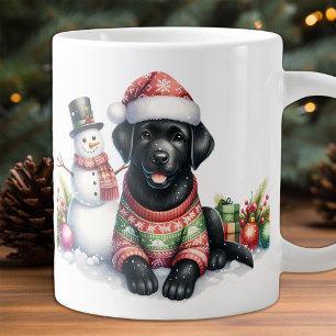 Niedlicher Labrador Retriever Welpenhund Weihnacht Jumbo-Tasse