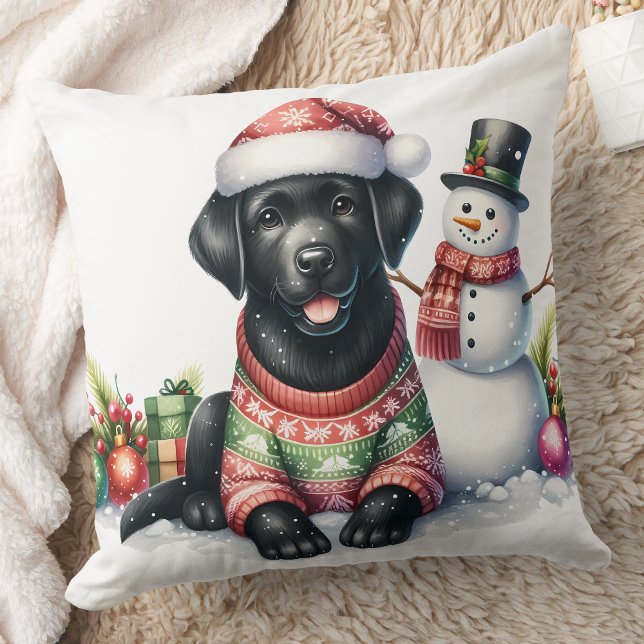 Niedlicher Labrador Retriever Welpenhund Weihnacht Kissen (Von Creator hochgeladen)