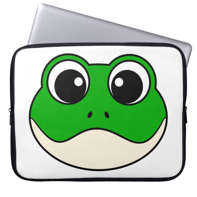 Niedlicher Lächelfrosch Laptopschutzhülle (Vorderseite)