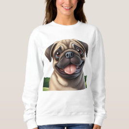 Niedlicher lächelnder Mops Sweatshirt
