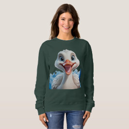 Niedlicher Lächelschwan Sweatshirt