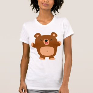 Niedlicher lachender Cartoon Bärenfrauen T - Shirt
