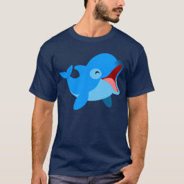 Niedlicher lachender Cartoon Dolphin T - Shirt